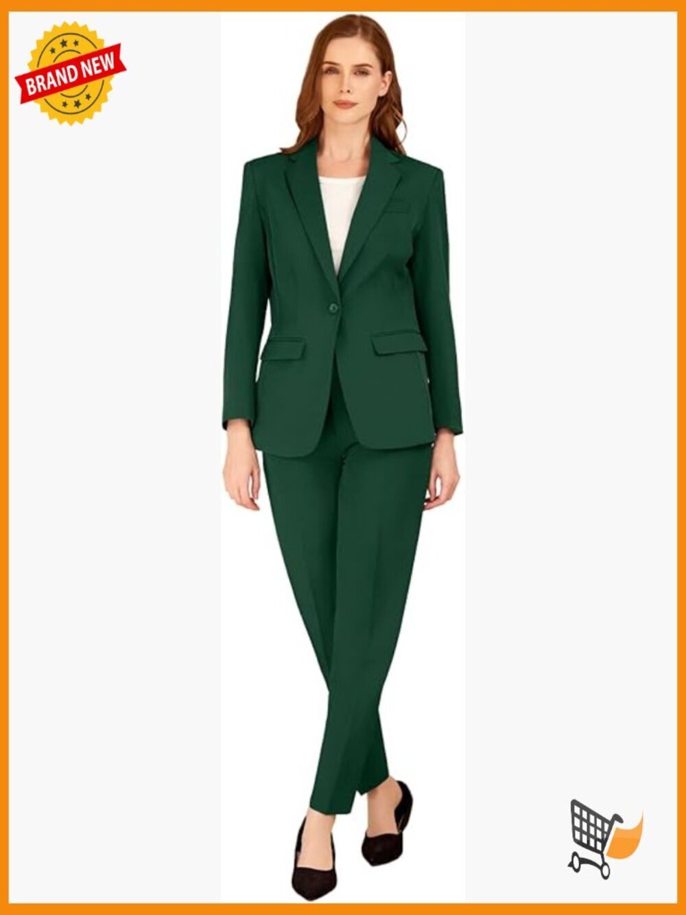 Slim Fit 2 Piece Suit Set Blazer and Pants for Women Work Office